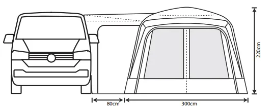 Outdoor Revolution Cayman Air Mid - Inflatable Drive Away Awning