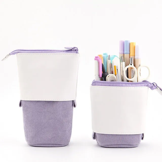 Pastel Corduroy Telescopic Pencil Case