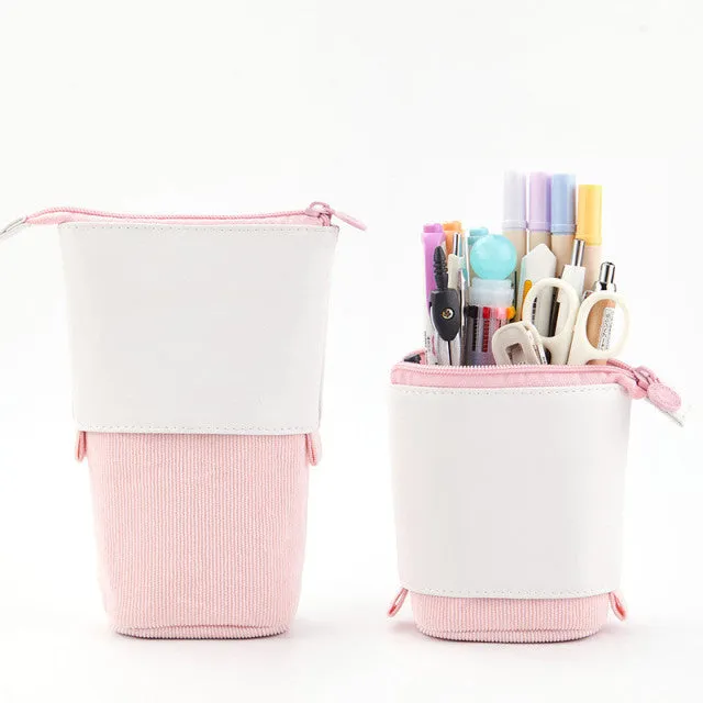 Pastel Corduroy Telescopic Pencil Case