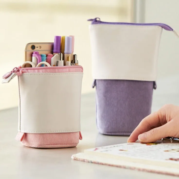 Pastel Corduroy Telescopic Pencil Case