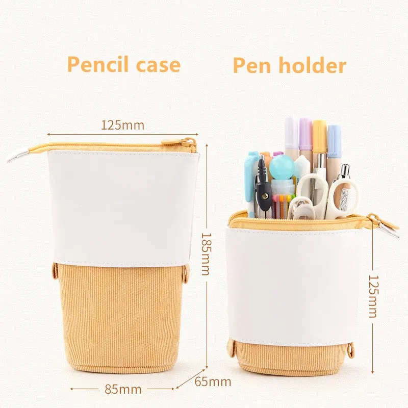 Pastel Corduroy Telescopic Pencil Case