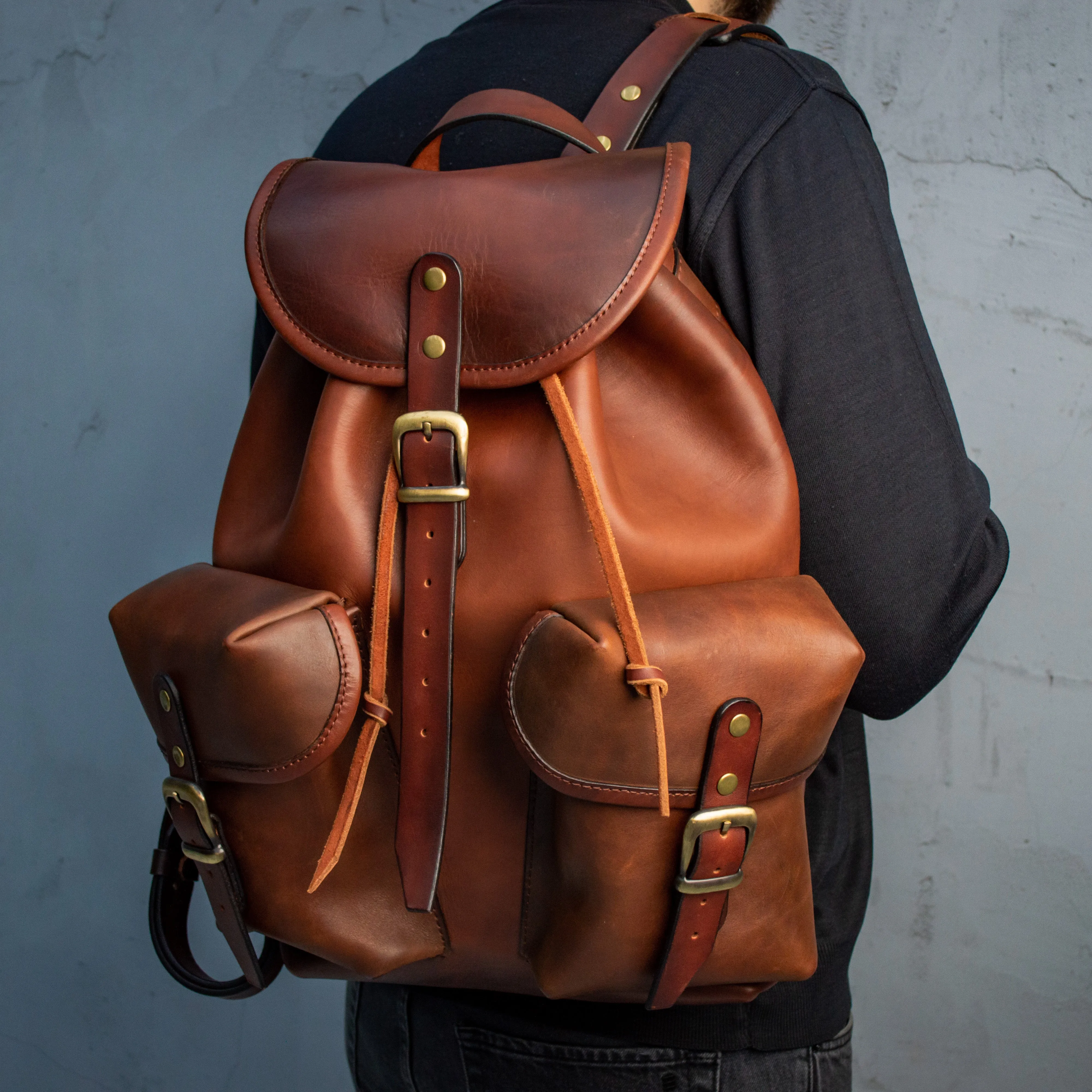 Personalized Backpack Handmade Full Grain Leather Backpack Travel Backpack