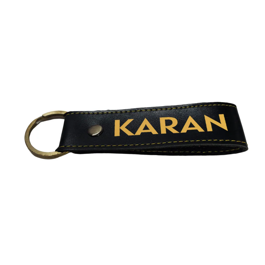 Personalized Keychain PU Leather for Car Bike Home Keys - Add Name