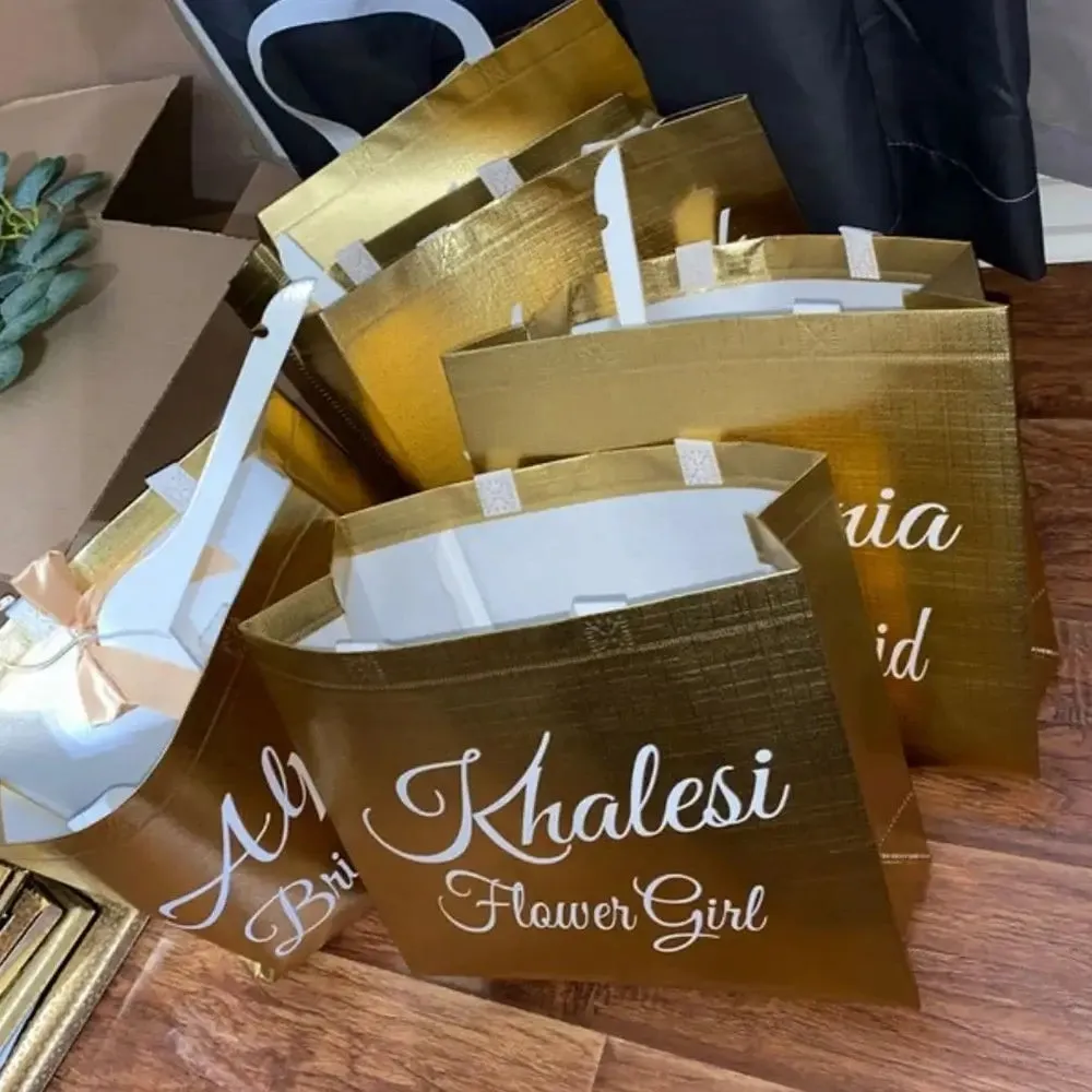 Personalized Metallic Tote Bag -Perfect for Bridesmaids!