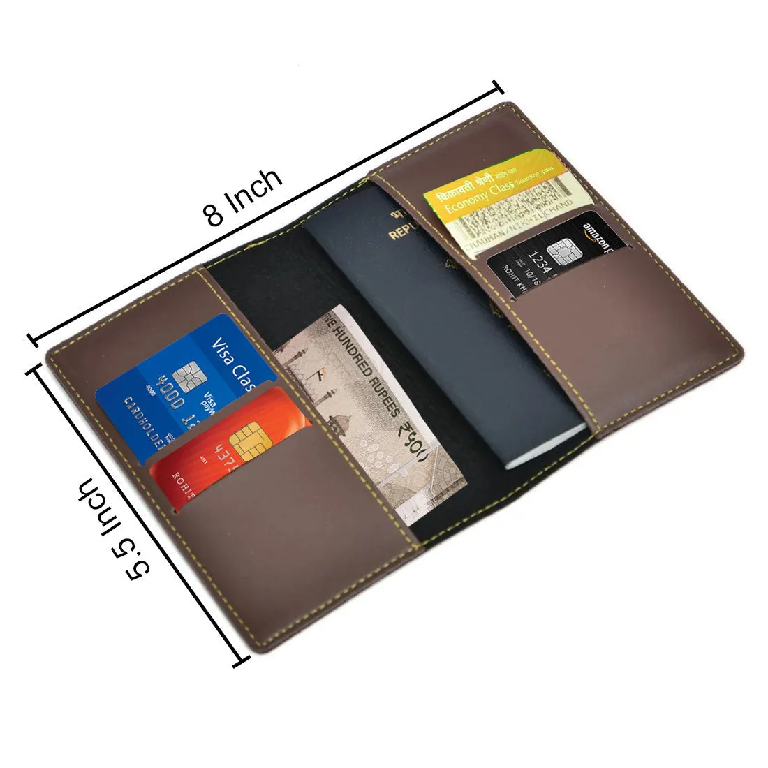 Personalized PU Leather Passport Holder With Name - Add Name