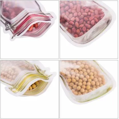 Plastics Transparent Jar Shaped Stand-up Pouch With Zipper