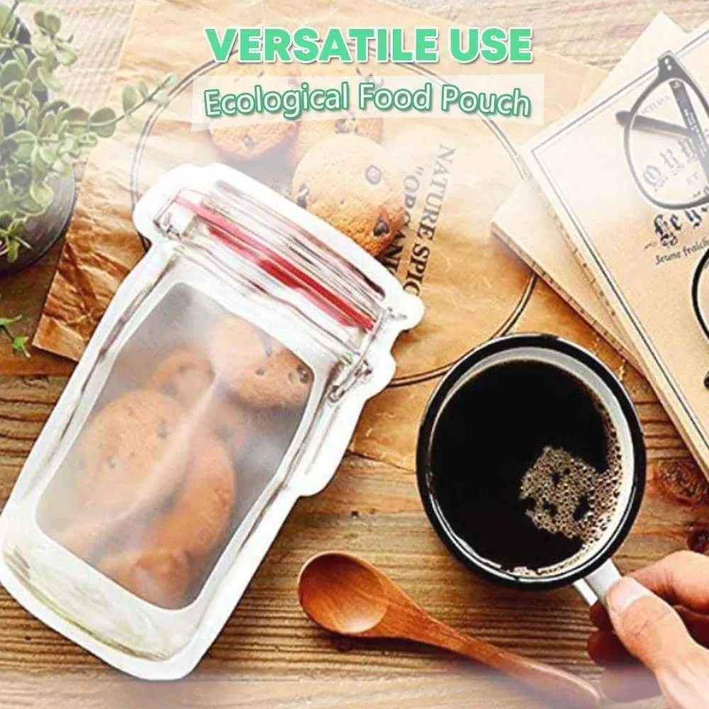 Plastics Transparent Jar Shaped Stand-up Pouch With Zipper