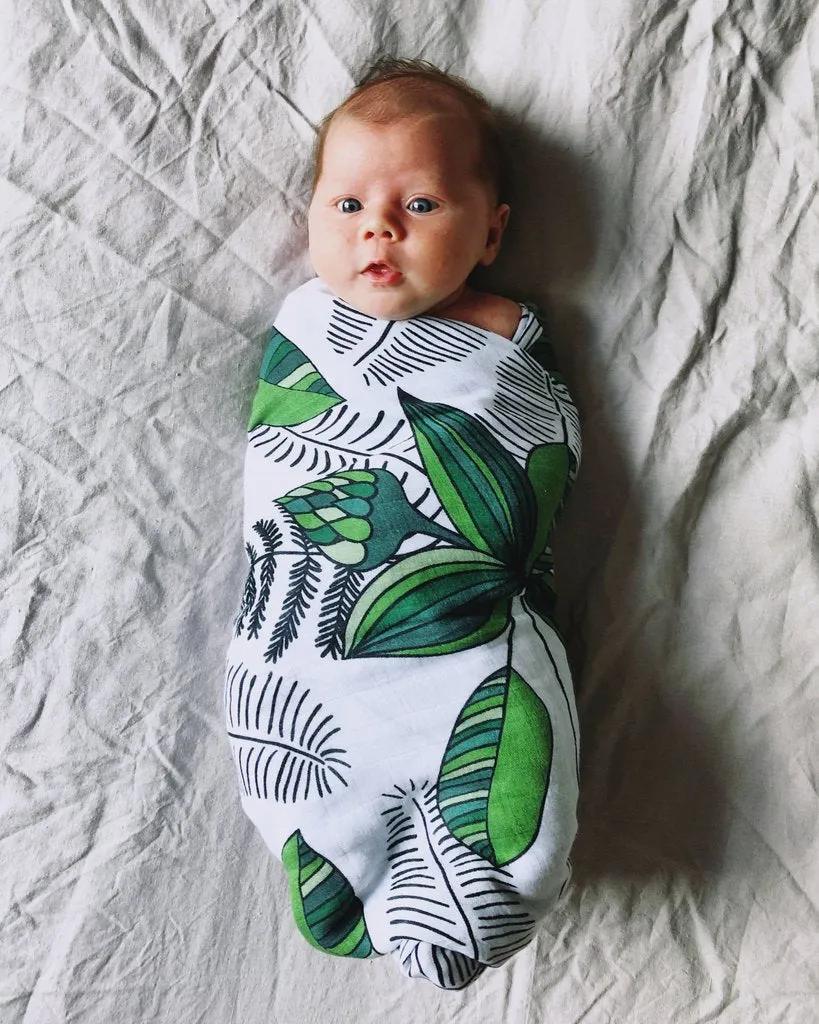 Pop Ya Tot - Muslin Swaddle - Green is Life