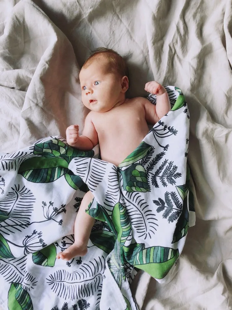 Pop Ya Tot - Muslin Swaddle - Green is Life