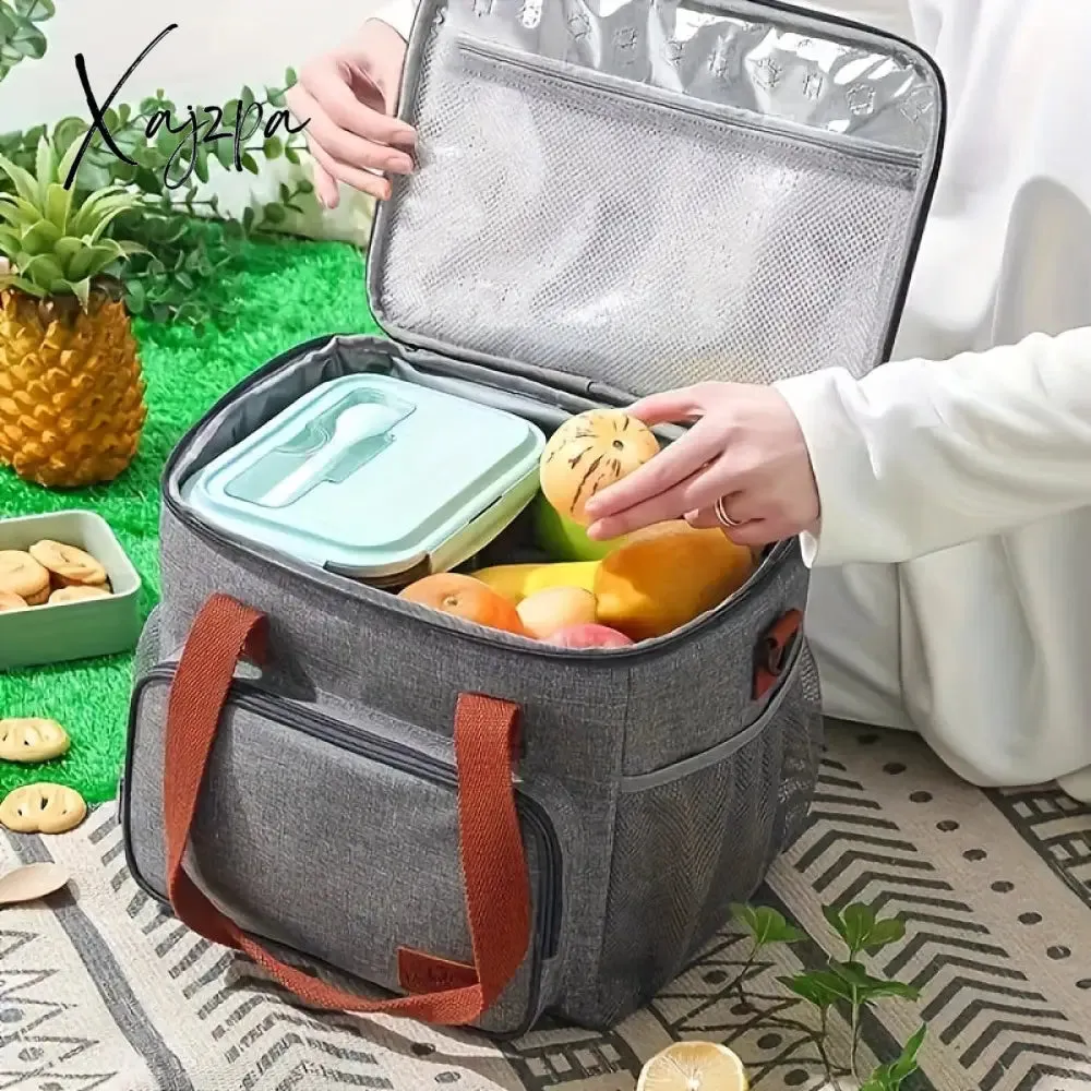 Portable Insulated Picnic Bag - Dual Layer Design, Crossbody Thermal Lunch Carrier, Durable for Camping & Outdoor Adventures