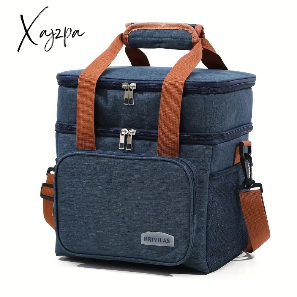 Portable Insulated Picnic Bag - Dual Layer Design, Crossbody Thermal Lunch Carrier, Durable for Camping & Outdoor Adventures