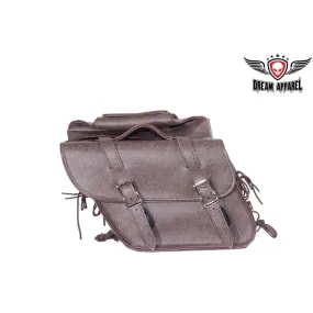 PVC Brown Motorcycle Saddlebag