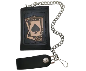 "Spade" Tri-Fold Chain Wallet