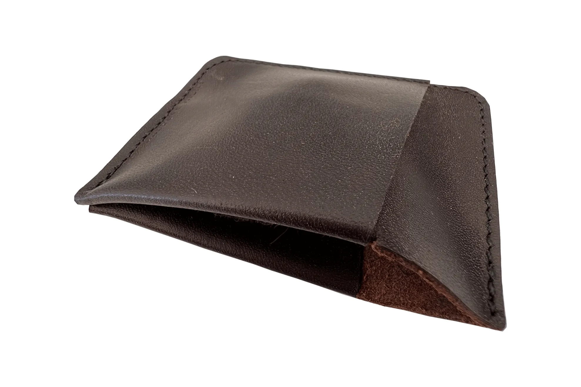 "The Slip" Bovine Leather Card Wallet (Brown)