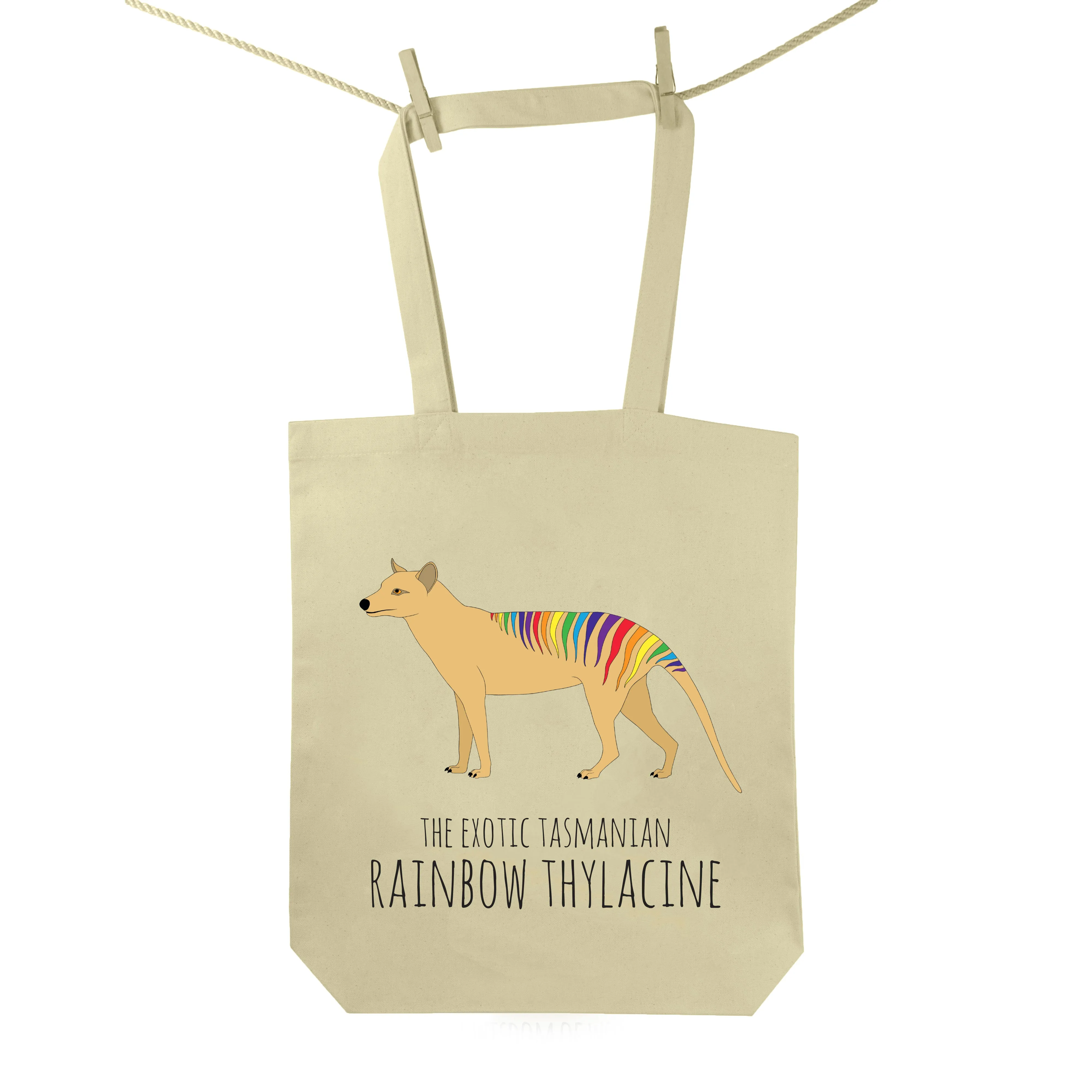 Rainbow Thylacine Tote Bag