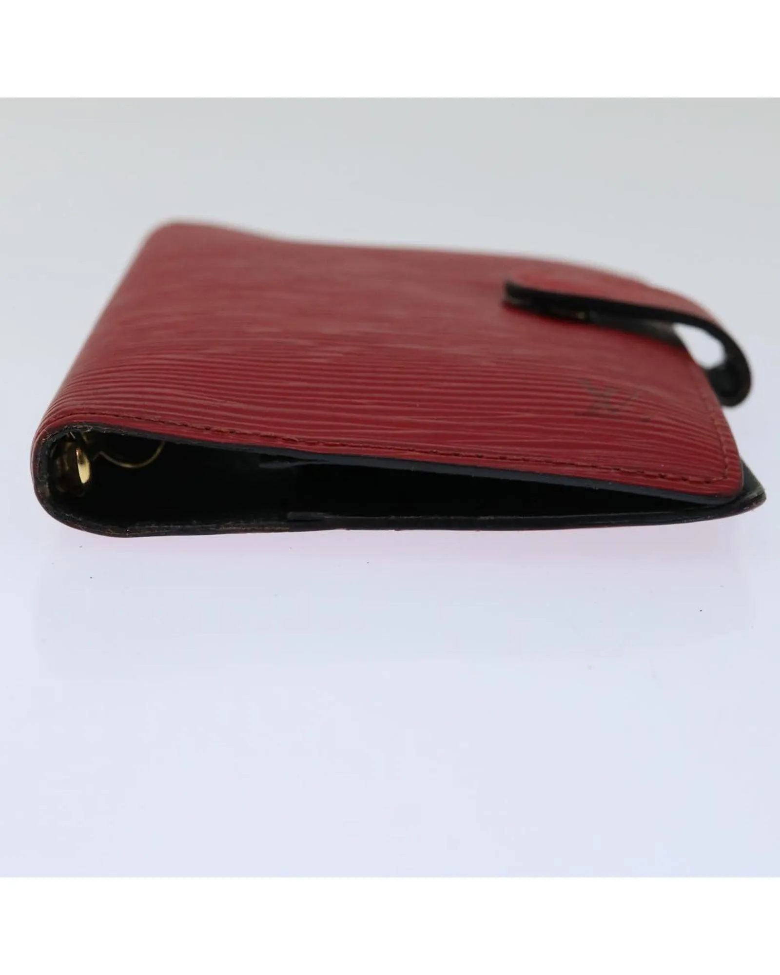 Red Epi Leather Day Planner Cover with Button Clasp