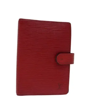 Red Epi Leather Day Planner Cover with Button Clasp