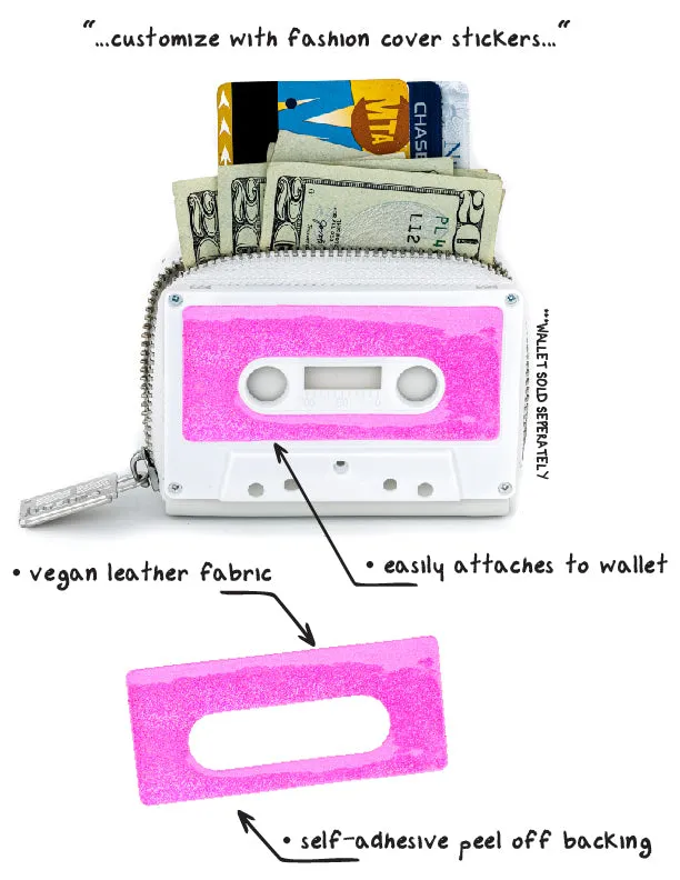 Retro Cassette Tape | Deco Sticker Tag | LASER Pink