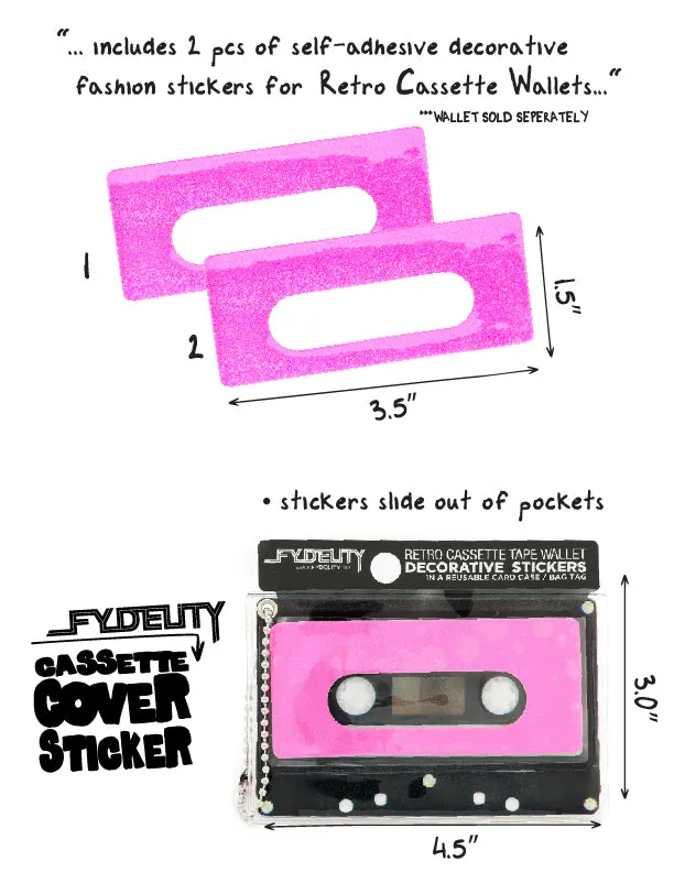 Retro Cassette Tape | Deco Sticker Tag | LASER Pink