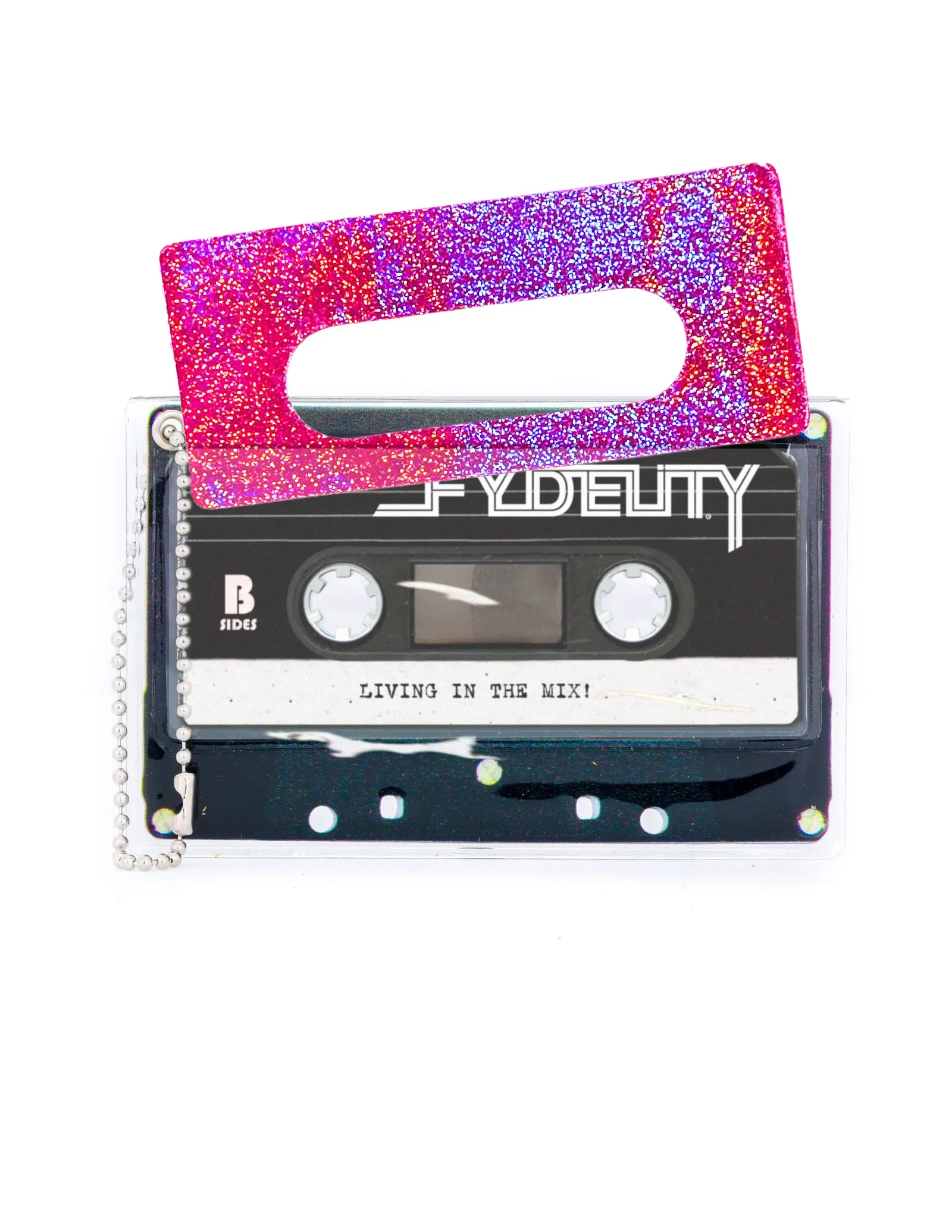 Retro Cassette Tape | Deco Sticker Tag | LASER Pink