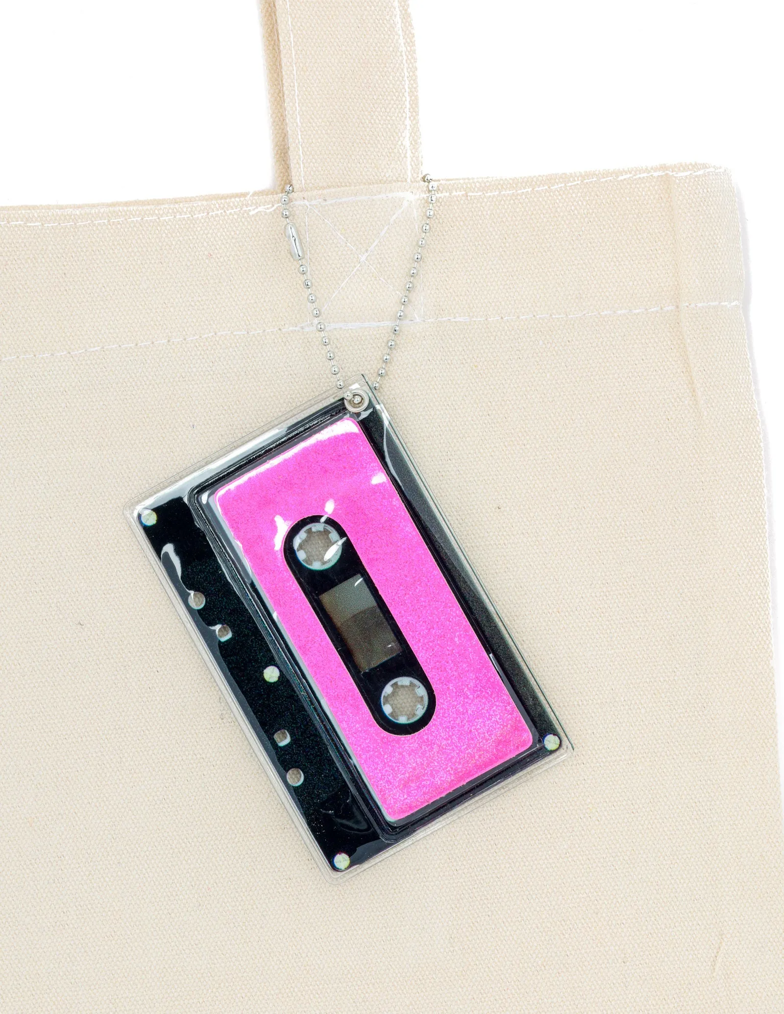 Retro Cassette Tape | Deco Sticker Tag | LASER Pink