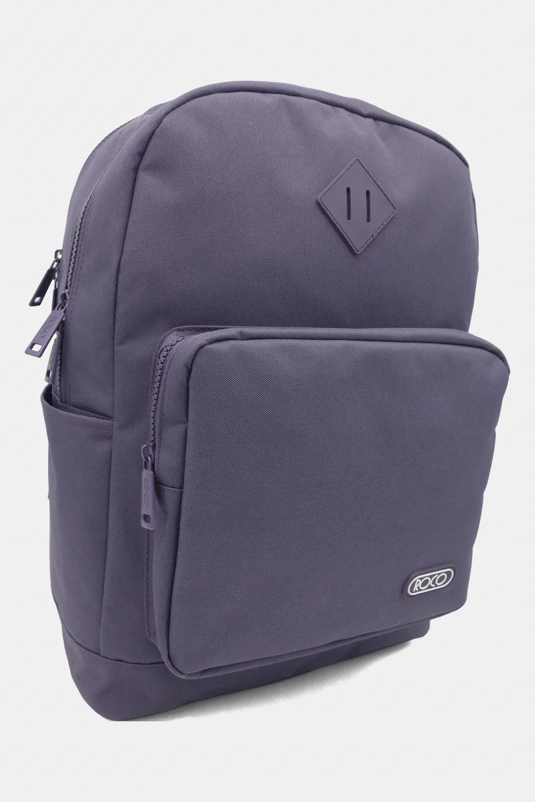 Roco Purple Plain Backpack With Pencil Case And Adjustable Straps (17 Inch)