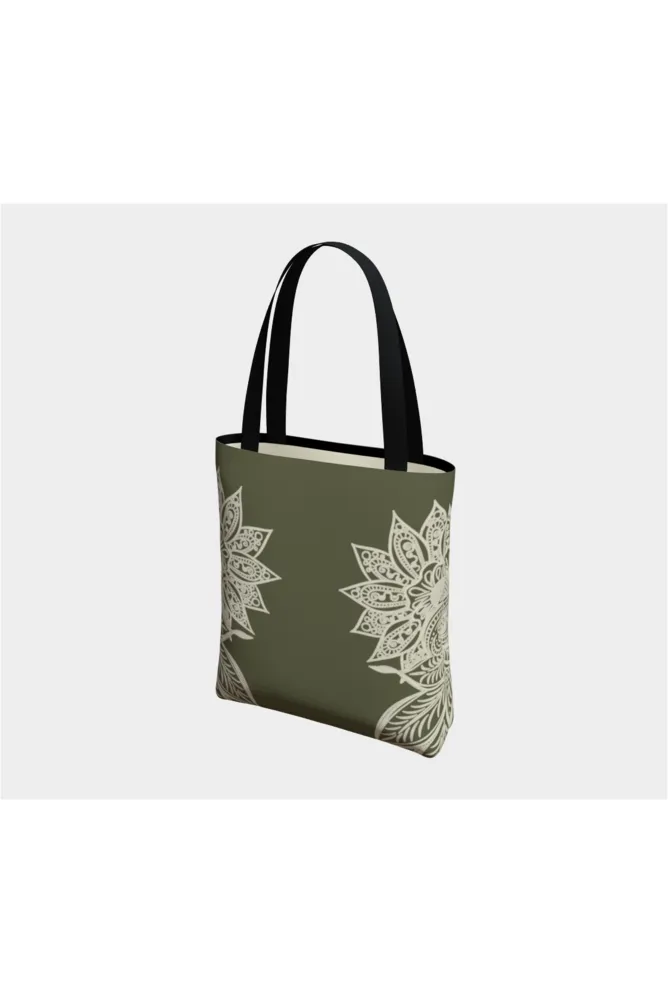 sage Mandala Tote Bag