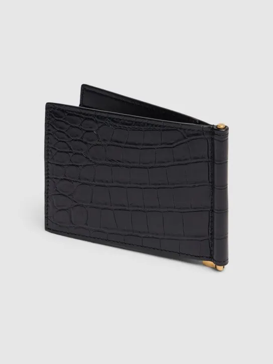 Saint Laurent   Monogram embossed bill clip wallet 