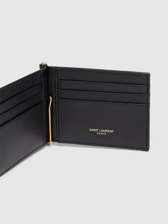 Saint Laurent   Monogram embossed bill clip wallet 