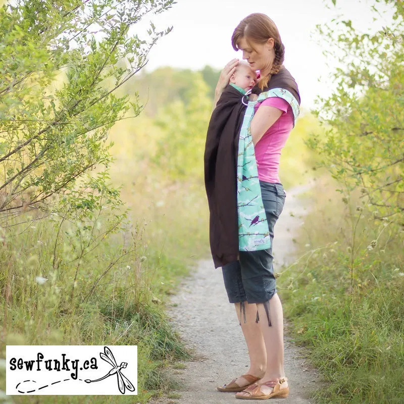 Sewfunky Designer Baby Sling Sparrow Espresso #SF011