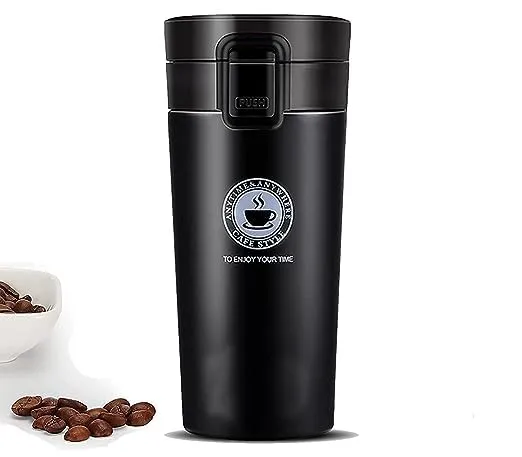 shreeshann Thermos Flask with Lid || Insulated Travel Tea and Coffee Mug || Portable Thermal Cup || Stainless Steel Vacuum Insulated Tumbler Cup for Hot & Cold Drinks