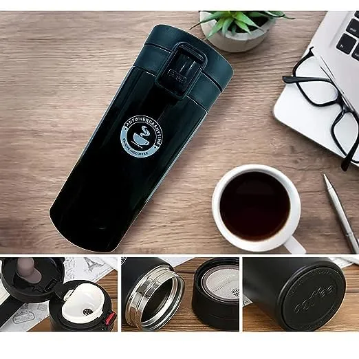 shreeshann Thermos Flask with Lid || Insulated Travel Tea and Coffee Mug || Portable Thermal Cup || Stainless Steel Vacuum Insulated Tumbler Cup for Hot & Cold Drinks