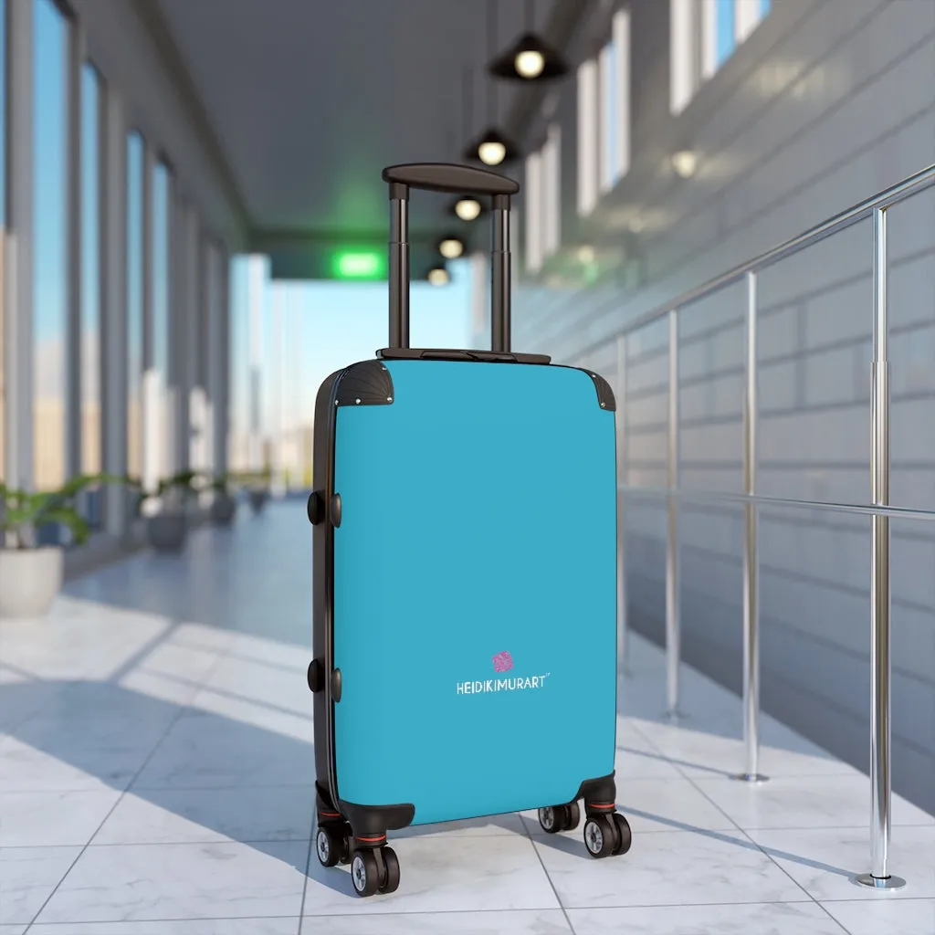 Sky Blue Color Cabin Suitcase, Carry On Luggage With 2 Inner Pockets & Built in TSA-approved Lock With 360° Swivel