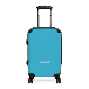 Sky Blue Color Cabin Suitcase, Carry On Luggage With 2 Inner Pockets & Built in TSA-approved Lock With 360° Swivel