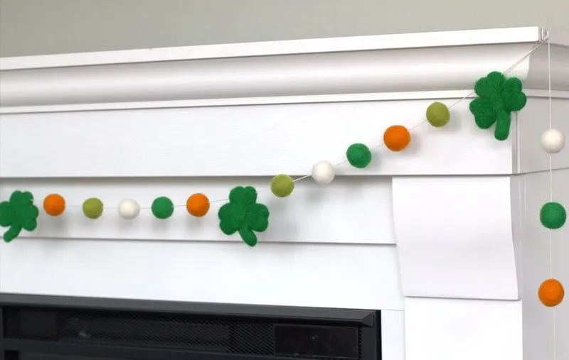 St. Patrick's Day Shamrock Garland- Orange, Green