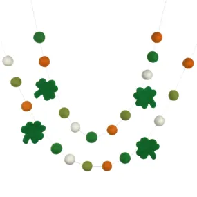 St. Patrick's Day Shamrock Garland- Orange, Green