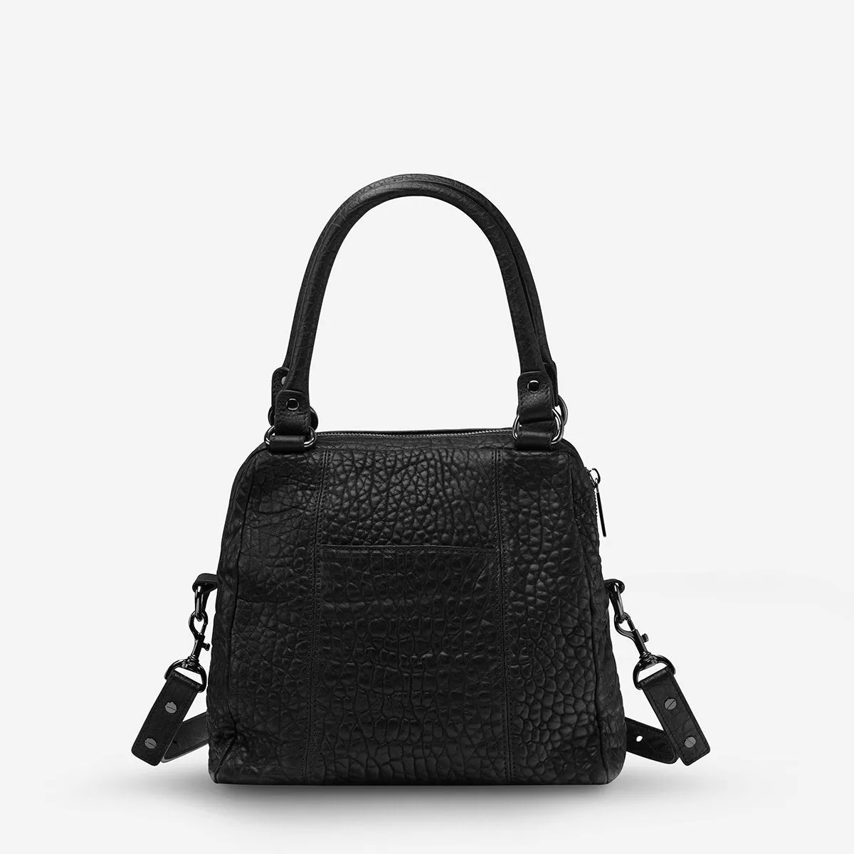 Status Anxiety WOMENS LAST MOUNTAINS LEATHER BAG - BLACK BUBBLE