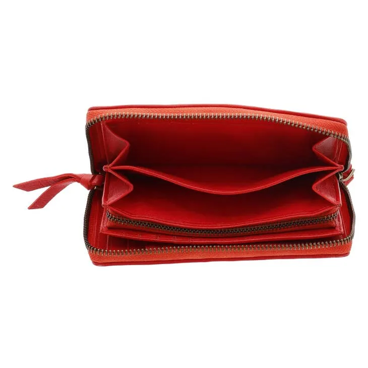 Stephanie Women's Real Leather Wallet Red