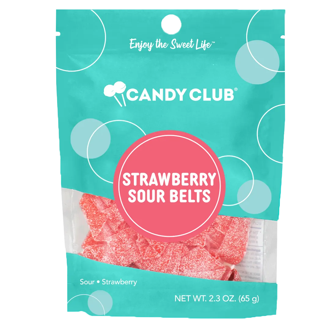 Strawberry Sour Belt Candies - Candy Bag