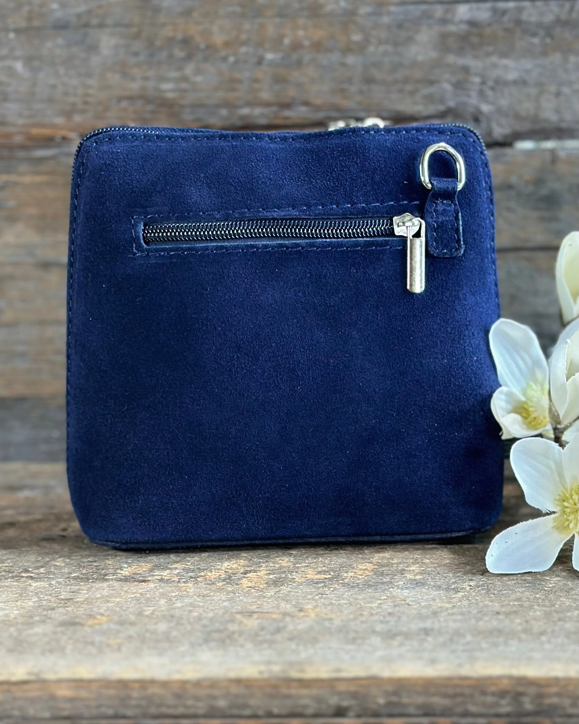 Suede Vera Pelle Bag - Navy Blue