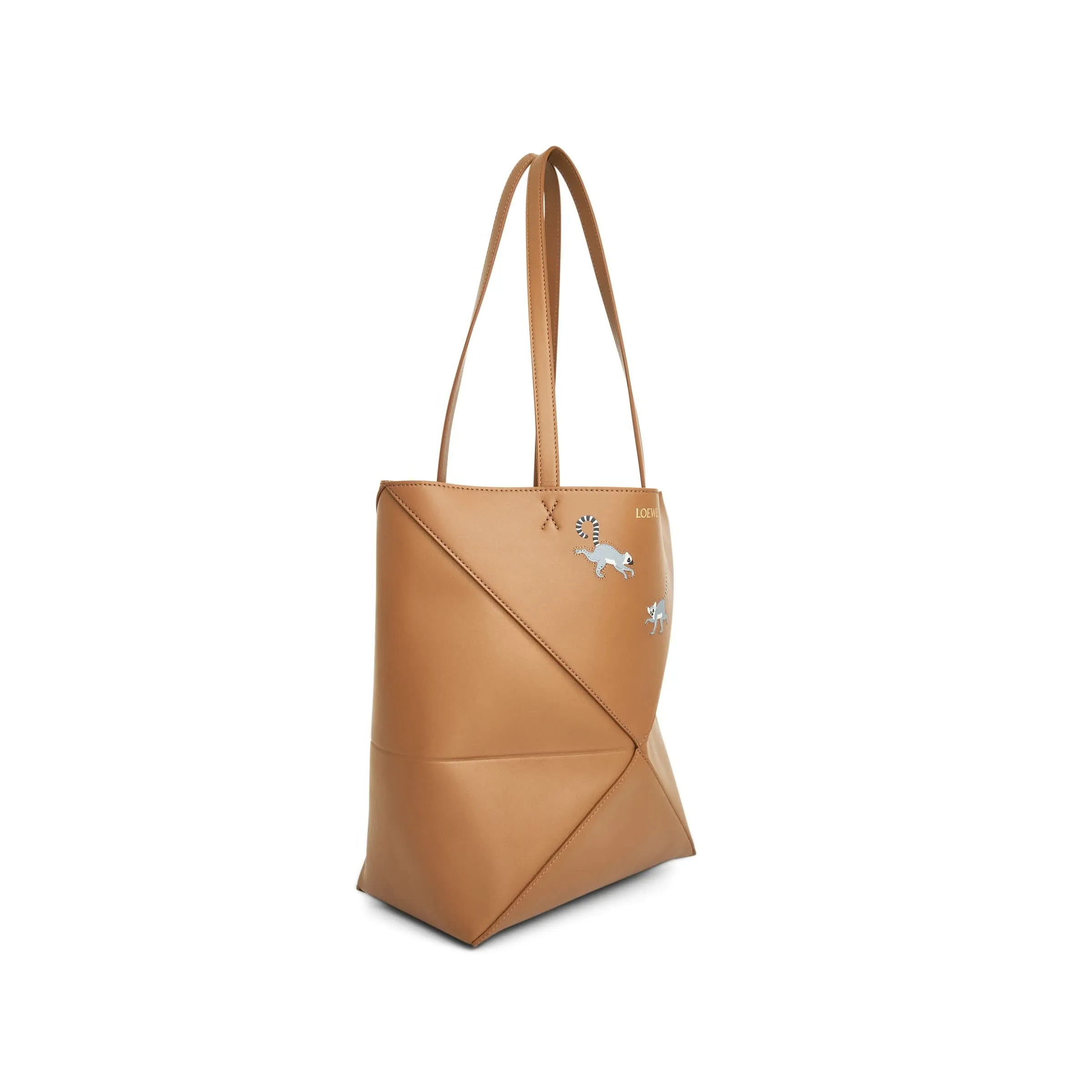 Suna Fujita Lemur Medium Puzzle Fold Tote Bag in Oak