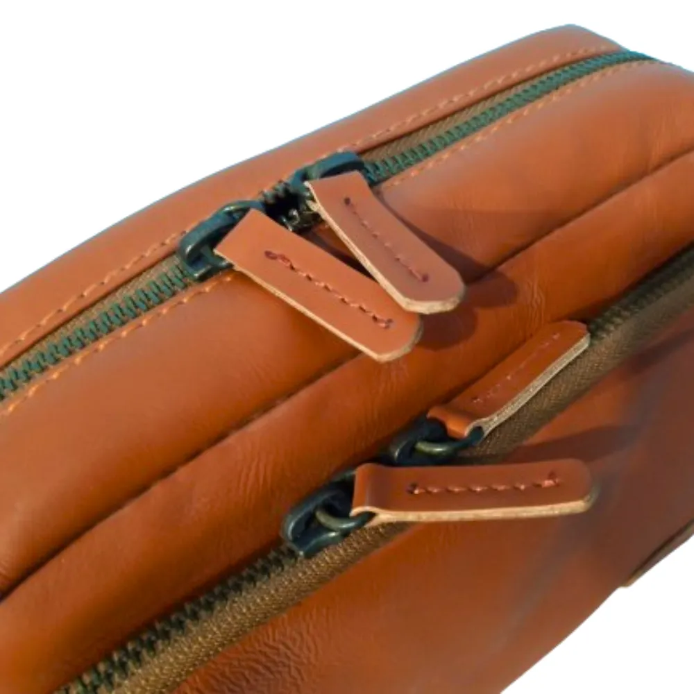 Tan Leather Crossbody Bag for Men & Women