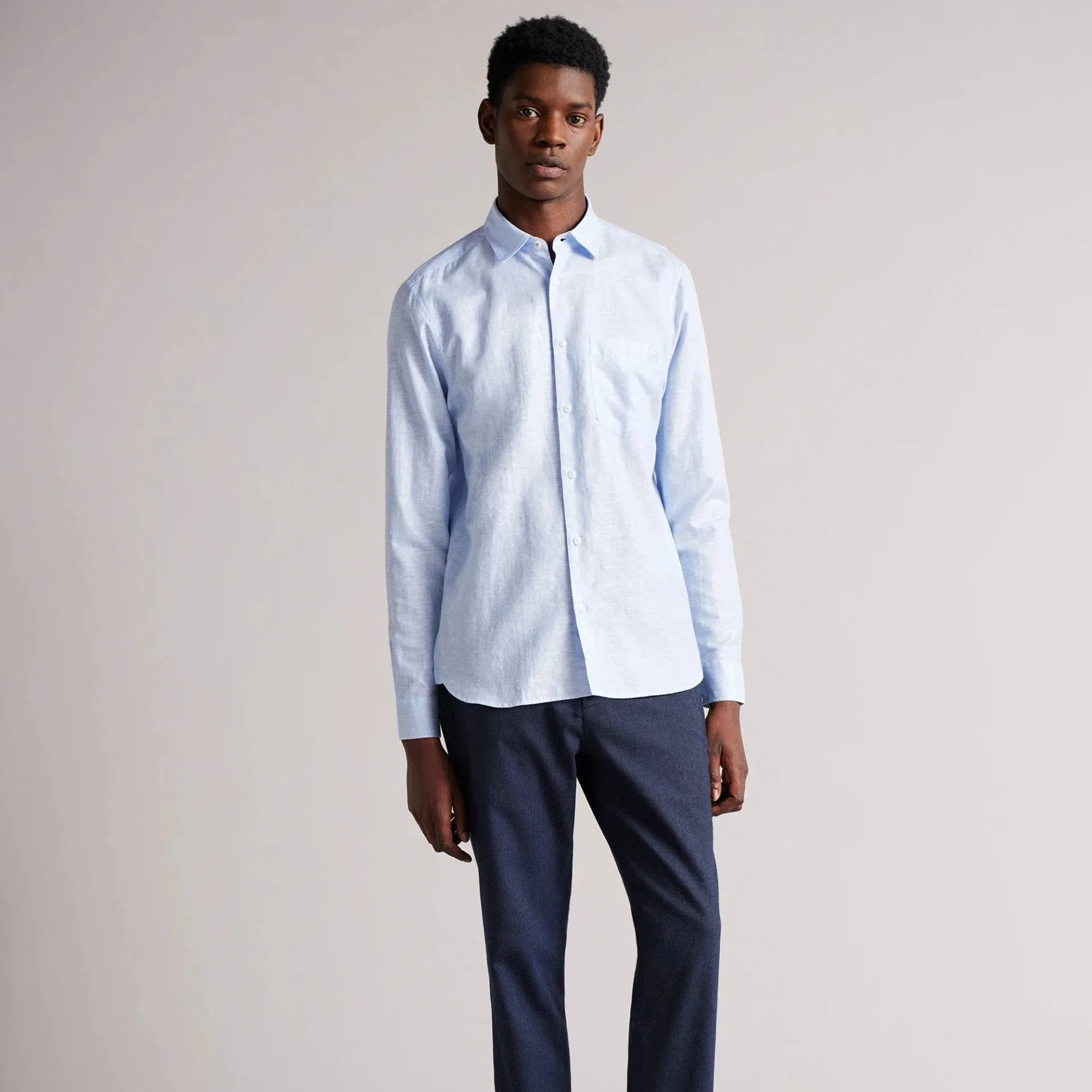 Ted Baker Remark Plain Shirt Light Blue