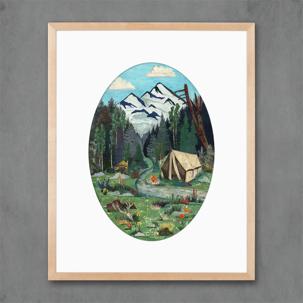 TENT CAMPING limited edition paper print