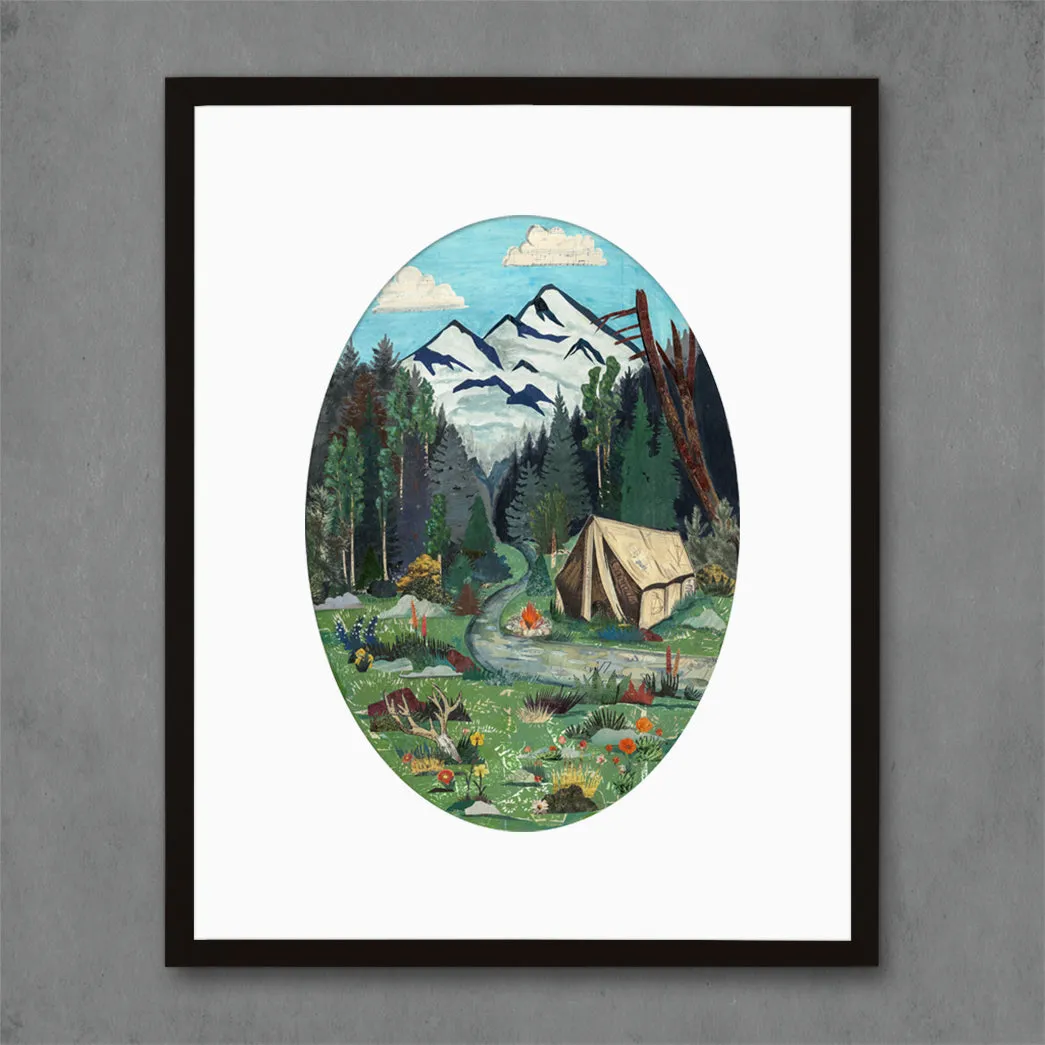 TENT CAMPING limited edition paper print