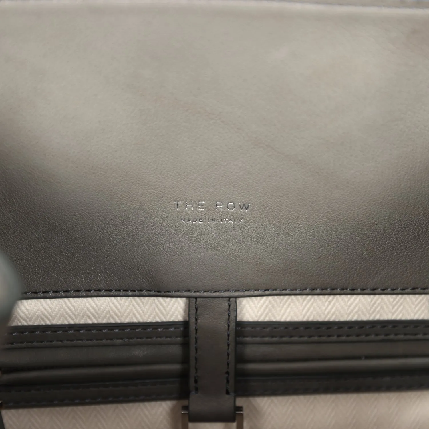 The Row Soft Margaux 15 Bag Koala Grey Saddle Silver Hardware