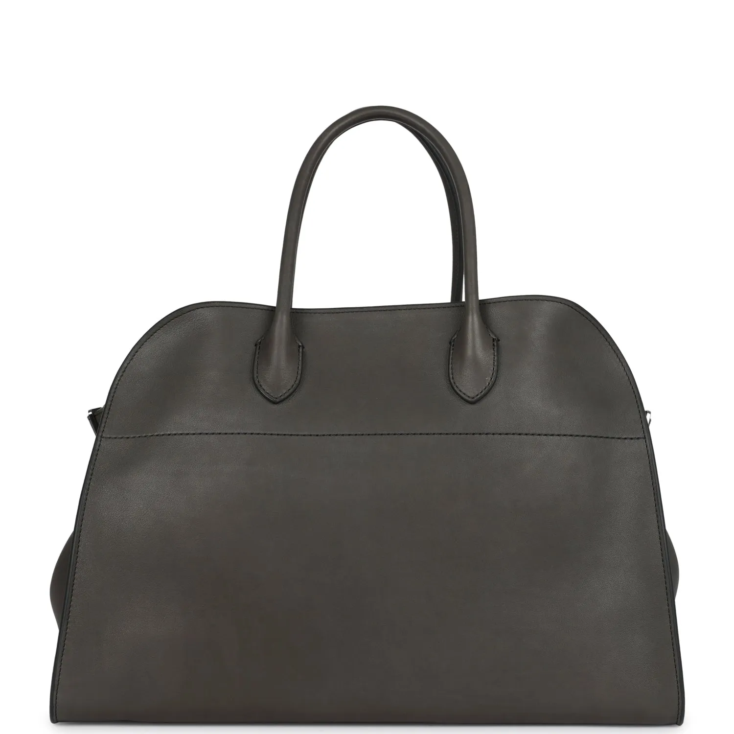 The Row Soft Margaux 15 Bag Koala Grey Saddle Silver Hardware