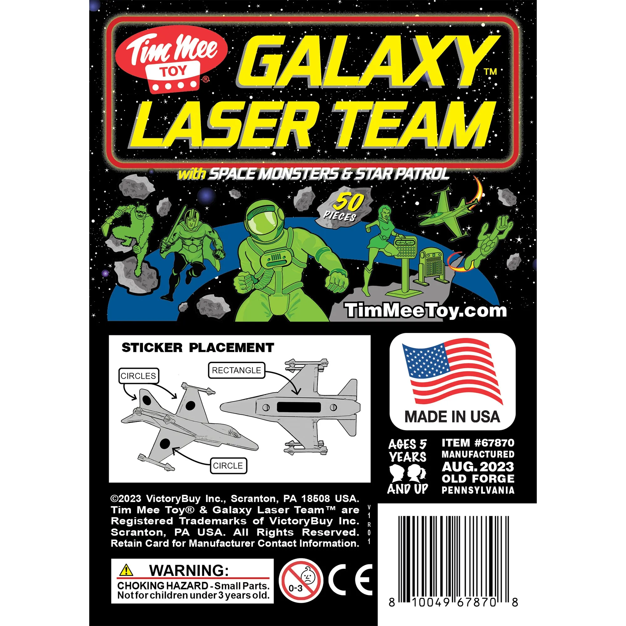 TimMee Galaxy Laser Team SPACE Figures - Blue vs Green 50pc Set - Made in USA