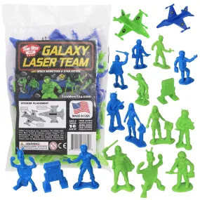 TimMee Galaxy Laser Team SPACE Figures - Blue vs Green 50pc Set - Made in USA