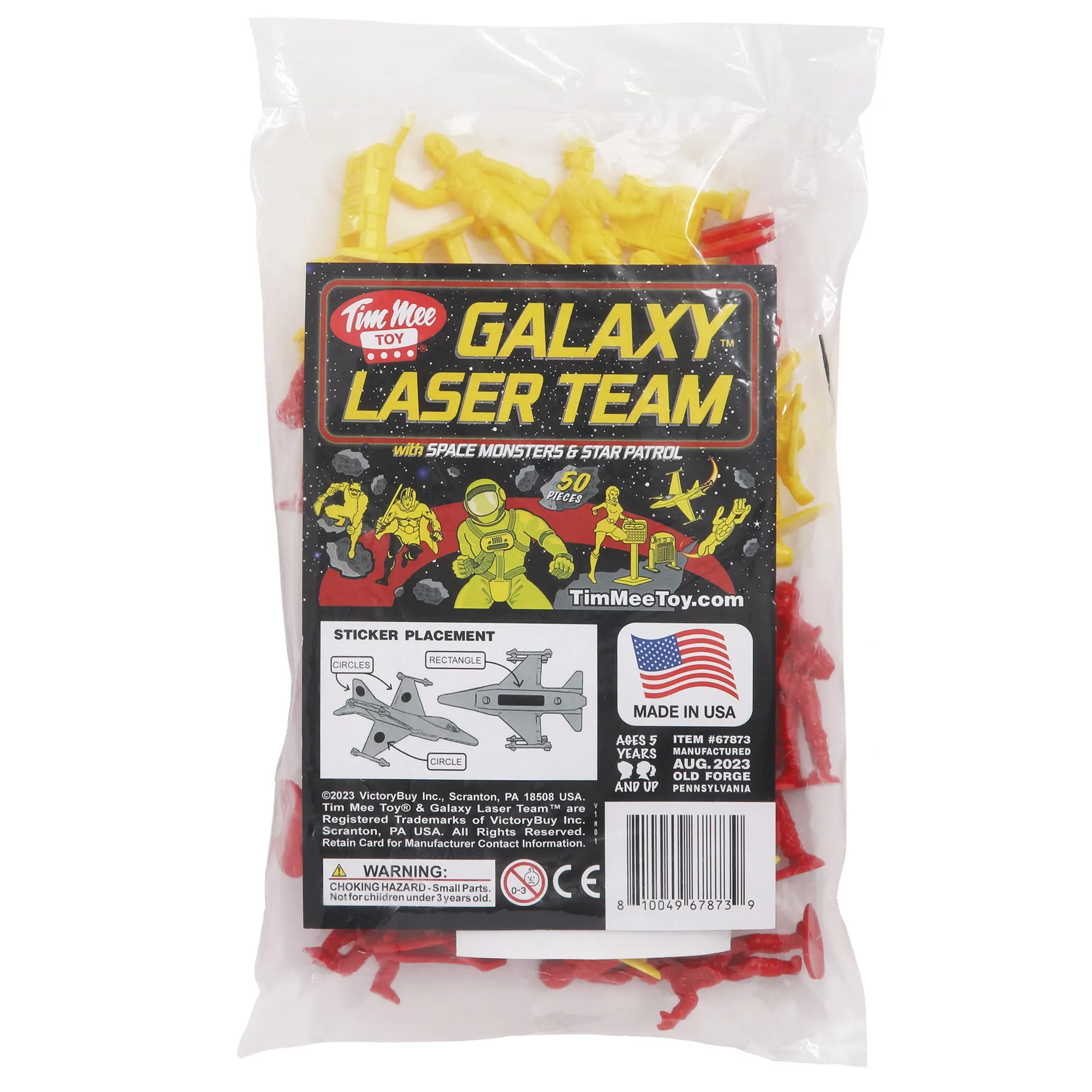 TimMee Galaxy Laser Team SPACE Figures - Red vs Yellow 50pc Set - Made in USA